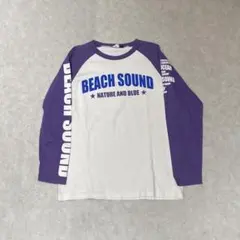 beach sound 00sアーカイブ サーフ系y2kプリント ラグランロンT