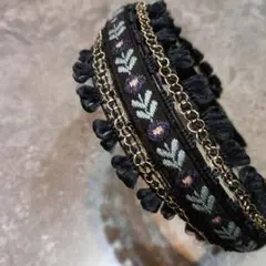 【カチューシャ】花刺繍
