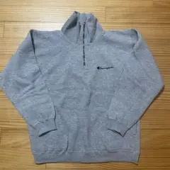 Champion グレー ハーフジップアップ スウェット L