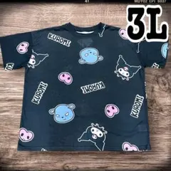 (310)レディース大きいサイズ　3L マイメロディークロミ半袖Tシャツ黒