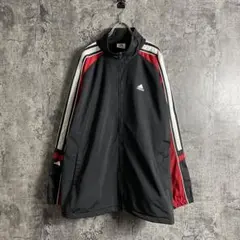 adidas〈トラックジャケット ジャージ 90s Lサイズ ブラック 刺繍〉