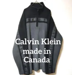 ヴィンテージ カナダ製 カルバンクラインジーンズ ハーフジップフリース ニット