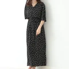 Demi-Luxe BEAMS デミルクス ビームスドット柄ワンピ　ブラック黒のサムネイル