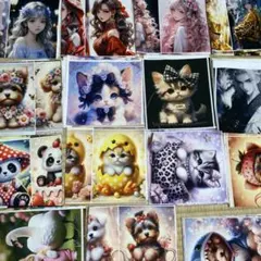 超お得 ‼️ 15枚セット 猫柄 犬柄 パネル生地 高品質コットン生地8 