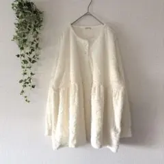 noannu ノアンヌ 長袖トップス 【5L】白 ホワイト ふわふわ 大きい