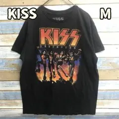 キッス KISS ロゴ プリント メンズ バンドTシャツ 黒 M【か197】のサムネイル