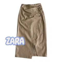 ZARA ベージュ フェイクレザータイトスカート M