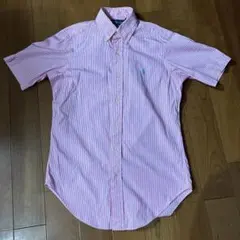 Ralph Lauren 半袖シャツ S ピンク ストライプ