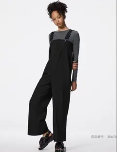GU タックサロペットパンツQ 新品タグ付き　L ブラック