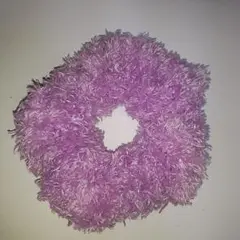 ファー風薄紫シュシュ