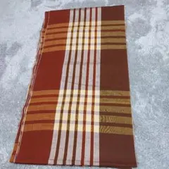 ストライプ柄生地 赤茶色 ベージュ 反物 ハンドメイド 手芸