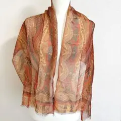 【美品】ETRO エトロ ペイズリー柄 ストール シルク100％ シアーのサムネイル