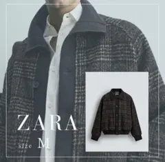 zara ザラ リブ襟切り替えジャケット L - メルカリ
