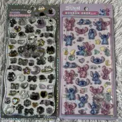 ②くろいろドロップ　ボンボンドロップシール　スティッチ　ボンドロ　シール　平成