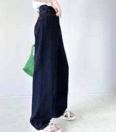 ハイウエスト ワイドデニム インディゴブルーのサムネイル