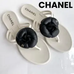 CHANEL フラワーモチーフ トングサンダル カメリア シャネル 24cm