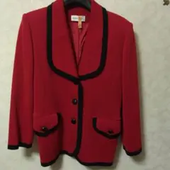 Yves Saint Laurent テーラードジャケット 赤黒・ウール100%のサムネイル