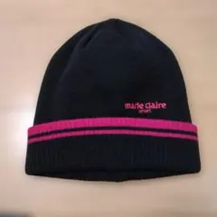 【美品】marie claire ニット帽 黒とピンク