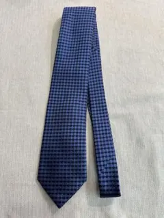 ブリオーニ　ネイビー チェック柄 シルクネクタイ