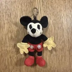 レトロ　ミッキーマウス ストラップ 約12cm キーホルダー