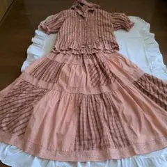 DOUCE KETTY 　ピンク系チェックブラウスどスカートセット　ピンクハウス