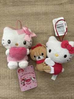 ハローキティ ぬいぐるみセット ストラップ付き