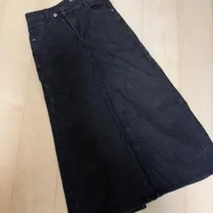 ブラックデニム ロングタイトスカートのサムネイル
