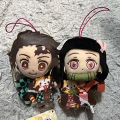 鬼滅の刃×ラスカルコラボ 竈門炭治郎 竈門禰豆子 ぬいぐるみ タグ付き