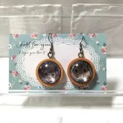 【ジョリーフルール】カボションウッドピアス