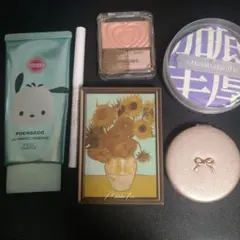 コスメまとめ売り 日焼け止め パフ アイシャドウ 鏡 チーク リップライナー