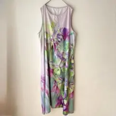 ワンピース ロングワンピース ノースリーブワンピース 花柄 大柄 3XL