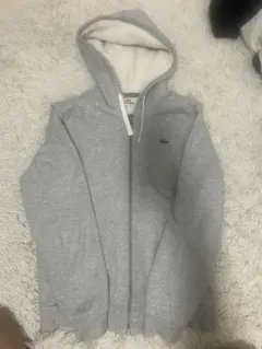 LACOSTE グレー ジップパーカー 裏起毛