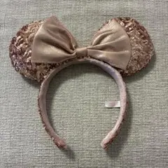 ミニー スパンコール カチューシャ ピンクゴールド