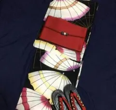 ◆高級変わり織ゆかた◆アンブレラ柄◆レトロモダンなパラソル柄浴衣◆傘 和装 大正