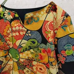 エスニック チャイナ 花 ボタニカル 総柄シャツ 日本製 y2k レトロ アート