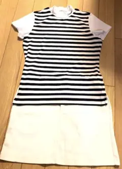 タイトリスト　美品　モックネック　ネイビー　ホワイト　ストライプ　M ゴルフUV