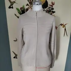 お値下げ❗️【未使用】レナウン　シンプルライフ　ジップアップ ニット　セーター