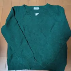 Techichi　グリーン　 Vネック 　ニット