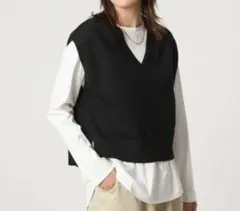『green label relaxing』Vネックニットベスト