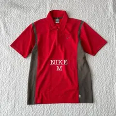 ナイキ ポロシャツ ハーフジップ スポーツ 赤 M ドライ NIKE