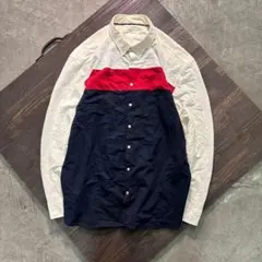 7BS2 【TOMMY HILFIGAR】トリコカラー　長袖シャツ　古着used