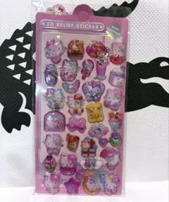 キティちゃんボンボンドロップ風3D空気シール夜光シール