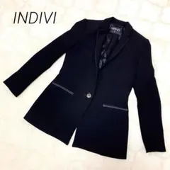 【美品】INDIVI ★洗える★テーラードジャケット　ブラック　日本製　XXS