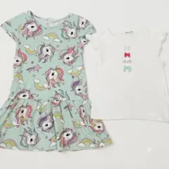 110cm H&M ユニコーンワンピースSLAP SLIP Tシャツ 2点セットのサムネイル
