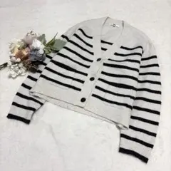 【ユニクロ】UNIQLO スフレヤーンVネックショートカーディガン ホワイト M