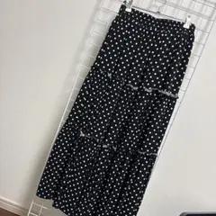 RODEO CROWNS ブラックドットロングスカート