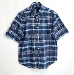 NAUTICA ノーティカ 半袖 チェックシャツ XL ボタンダウン ロゴ刺繍のサムネイル