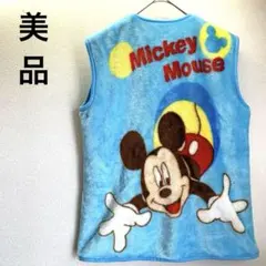 ミッキーマウス フリースベスト 100cm~ あったかスリーパー　ブルー　100
