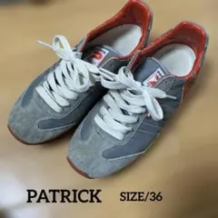 PATRICK スエード レッド グレー スニーカー