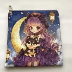 フラットポーチ 女の子とパンダ柄 両面パネル ❤️ハンドメイド - メルカリ